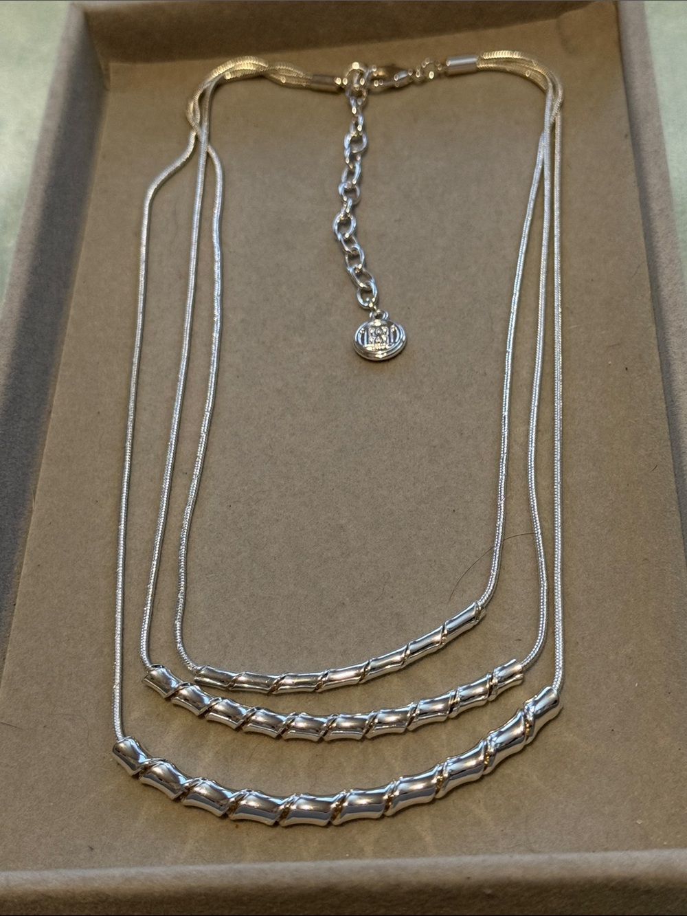 Dana Buchman Silver-Tone Triple Strand Necklace